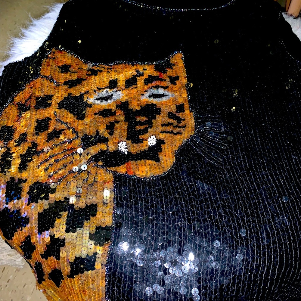Sequin Tank Top Blouse/ Pure Silk